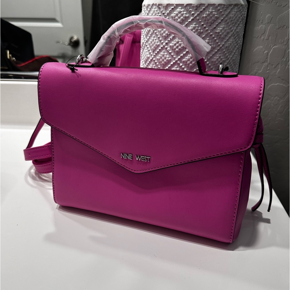 NINE WEST HANDBAG NEW Abarrane Purse BARBIE Pink Handbag Top Handle